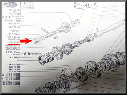 Reverse gear shaft (4 and 5 speed) – Renault 16 – OEM 7700573482 / 7700510822 / 0555777900