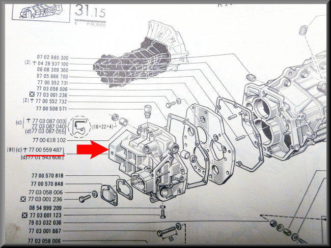 Einddeksel (5 bak) – Renault 16 – OEM 7700559487 / 7700577099