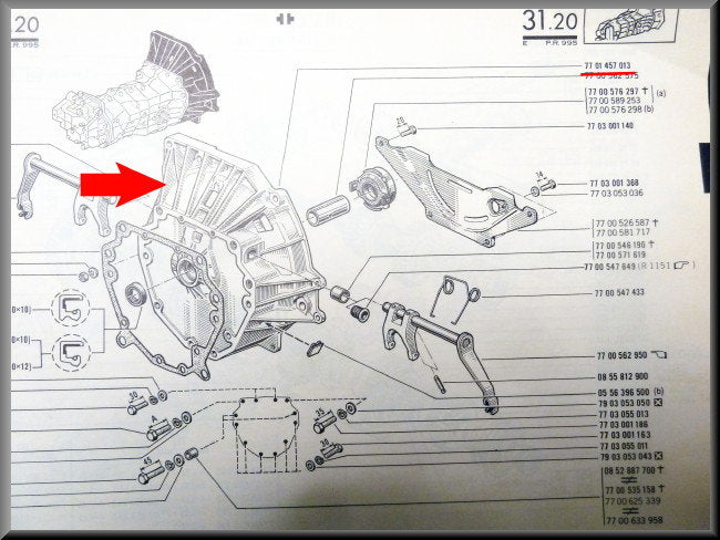 Vliegwielhuis (4 en 5 bak) – Renault 16 – OEM 7701457013