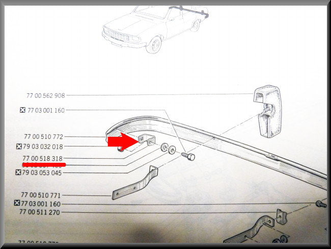 Support de pare-chocs arrière droit – Renault 12 – OEM 7700518318