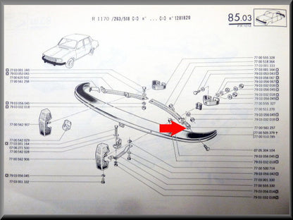 Bumpersteun voorzijde links – Renault 12 – OEM 7700561257