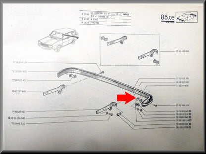 Bumpersteun links achter Break – Renault 12 Break – OEM 7700587470
