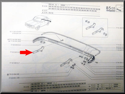 Bumper support right rear – Renault 12 – OEM 7700589018