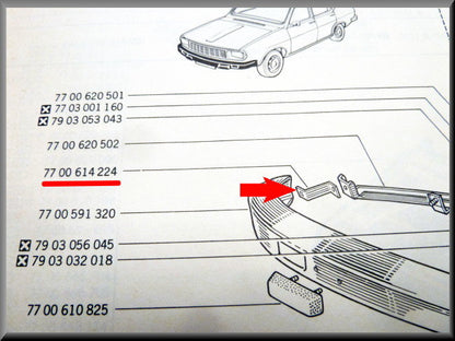 Bumpersteun voorzijde rechts – Renault 12 – OEM 7700614224