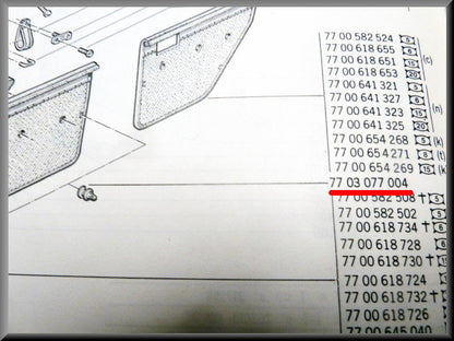 Bevestigingsclip deur bekleding – Renault 12 – Renault 16 - Renault 10 -  OEM 7703077004