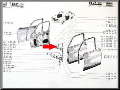 Filler plate upper door hinge (2mm) – Renault 12 – OEM 7700512302
