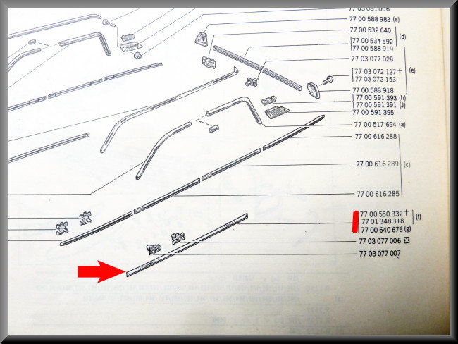 Chrome trim rocker panel – Renault 12 – Renault 4 – OEM 7701348318
