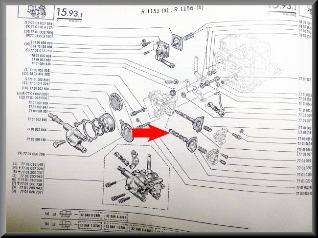 Kit de réparation membrane de starter – Renault 16 – OEM 7701020280A