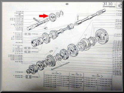 Reverse gear (19 teeth) – Renault 12 – Renault 16 - OEM 7700507782