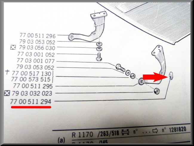 Caoutchouc capot 15mm – Renault 12 – Renault 21 - Renault 25 - OEM 7700511294