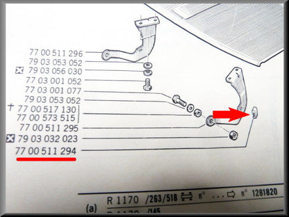 Caoutchouc capot 15mm – Renault 12 – Renault 21 - Renault 25 - OEM 7700511294