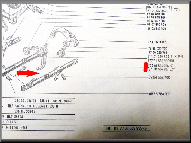 Reverse gear axle – Renault 16 – OEM 7701504266