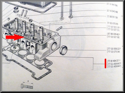 Cilinderkop inclusief kleppen (gereviseerd) – Renault 16 TX – OEM 7701459642A
