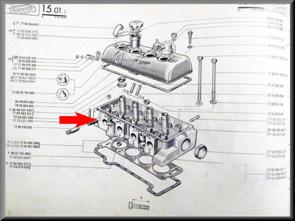 Cilinderkop inclusief kleppen (gereviseerd) – Renault 16 TX – OEM 7701459642A