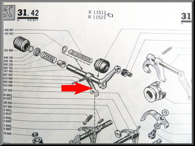 Centrale schakelvork (4 bak) – Renault 16