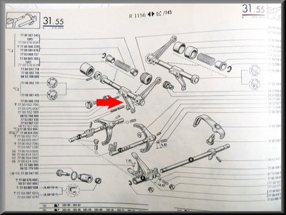 Centrale schakelvork (5 bak) – Renault 16