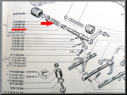 Schakelas veer (4 bak) – Renault 16 – OEM 7700500229