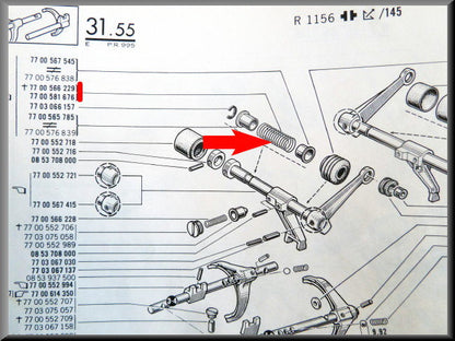 Ressort de rappel d'axe (BV 5) – Renault 16 – OEM 7700566229 / 7700591676