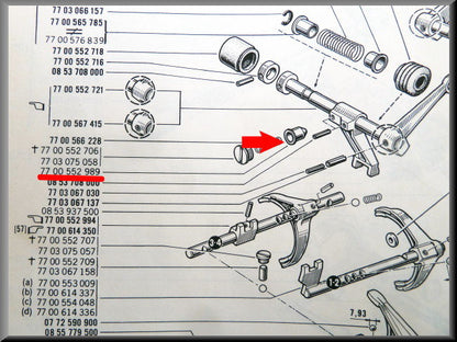 Reverse gear block (5-speed) – Renault 16 – OEM 7700552989