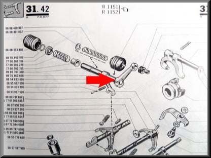 Gear shift lever (4 speed) – Renault 16 – OEM 888334