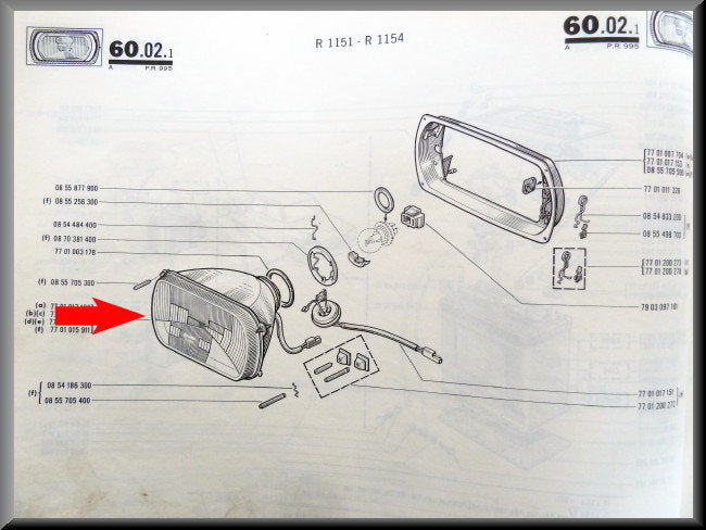 Phare (Kangourou) Cibie – Renault 16 TS type 2 – OEM 7701017180A – Occasion