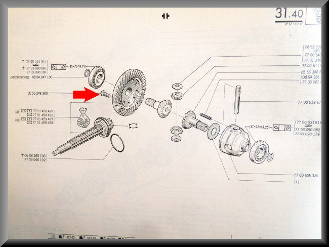 Boulon de couronne – Renault 12 – Renault 16 - Renault 15 - Renault 17 - OEM 0556249300