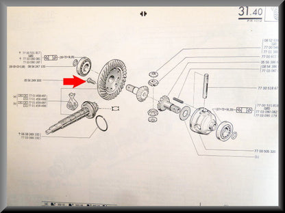 Boulon de couronne – Renault 12 – Renault 16 - Renault 15 - Renault 17 - OEM 0556249300