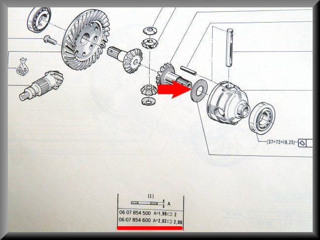 Glijlager zonnewiel (2mm) – Renault 12 – Renault 15 - Renault 16 -  OEM 0607854600
