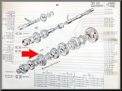 Reverse gear with synchro hub (37 teeth) – Renault 12 – Renault 16 - OEM 7701455857A