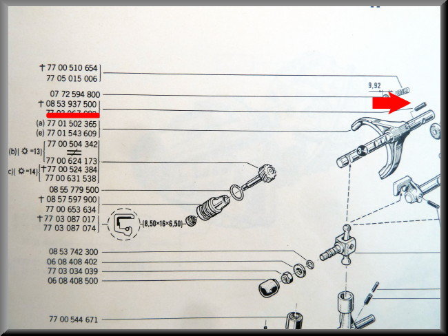 Locking pin selector fork – Renault 12 – Renault 15 - Renault 17 - OEM 0853937500