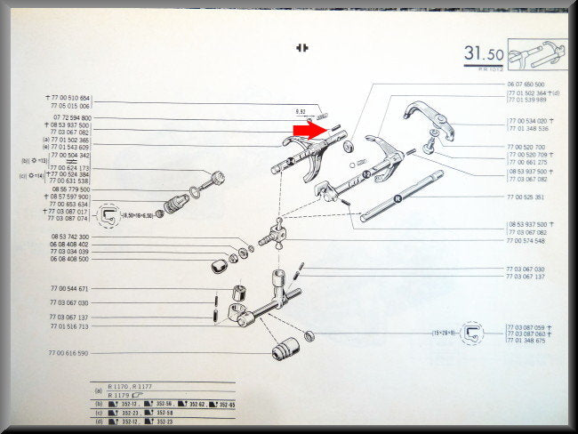 Locking pin selector fork – Renault 12 – Renault 15 - Renault 17 - OEM 0853937500
