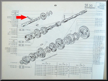 Veer blokkeer inrichting versnellingen – Renault 12 – Renault 16 - OEM 7700510654