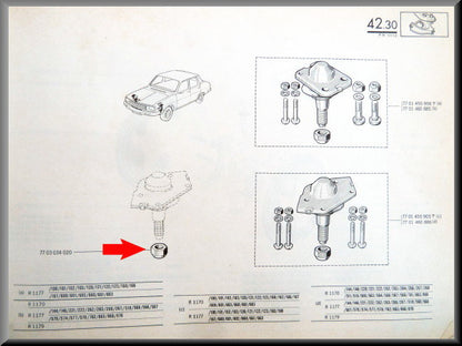 Hex nut M12x1.25 – Renault 12 – Renault various - OEM 7703034020