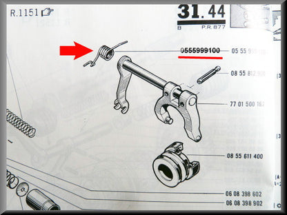Ressort d'arbre de transmission – Renault 16 – OEM 0555999100