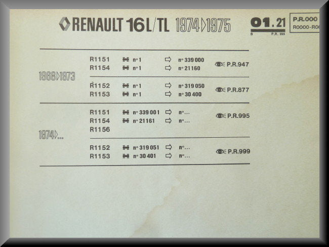 P.R. 999 editie 2 – Renault 16 TL, L
