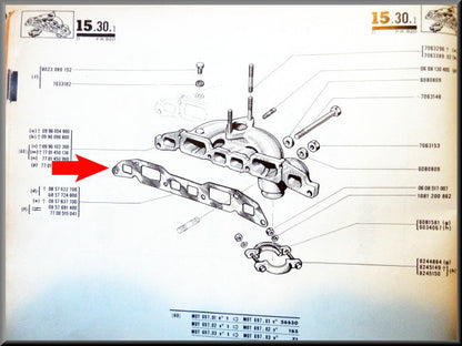 Spruitstuk pakking inlaat+uitlaat  – Renault 16 L-TL type 1 (1150-1152 1153-1157) – OEM 0857622700B