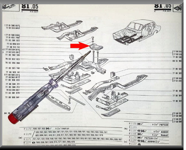 Accubak – Renault 12 – Renault 15 - Renault 17 - OEM 7700513511