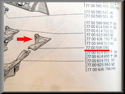 Left inner fender corner piece – Renault 12 – OEM 7700506090