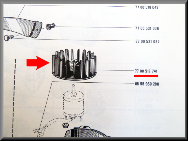 Ventilator bladen – Renault 12 – OEM 7700517741
