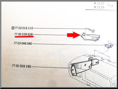 Hoekstuk links ventitatierooster (plastic) – Renault 12 – OEM 7700539628