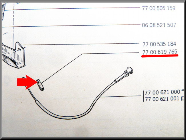 Guide bonnet cable – Renault 12 – Renault 5 - Renault 18 - OEM 7700619765