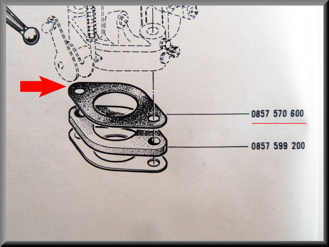 Carburateurvoet pakking – Renault 16 (1150) – OEM 0857570600