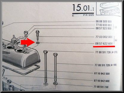 Pakking klepdeksel moer – Renault 16 - Renault 5 - Alpine A110, A310 - Renault diverse – OEM 0857622600