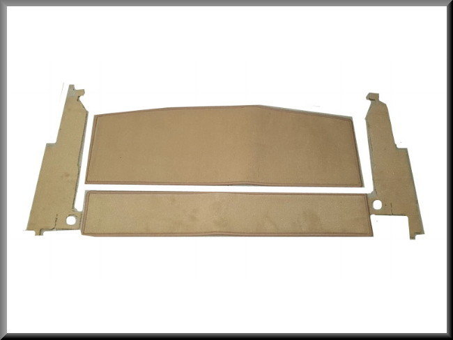 Rear parcel shelf and C-pillar upholstery beige (velours) – Renault 16 – OEM 7700531410 / 7700530986 / 7700530987 / 7700531408