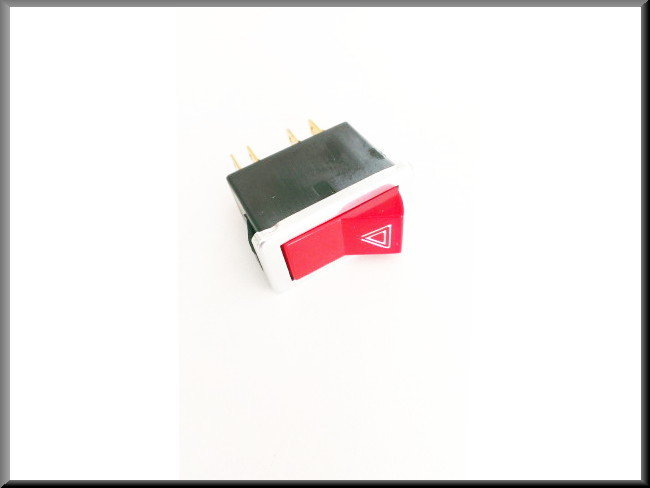 Hazard light switch (red with chrome trim) – Renault 12 – Renault 16 - Renault 4 - Renault various - OEM 7700562638