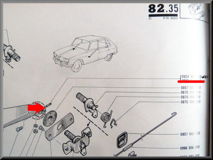Goupille élastique poignée de porte – Renault 16 – OEM 0855881900