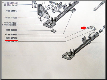 Blokkeerpal handrem – Renault 16 – OEM 0608517202