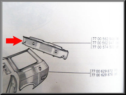 Achterpaneel Break  – Renault 12 – OEM 7700562947