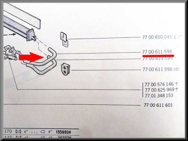 Kachelslang – Renault 12 – Renault 15 - OEM 7700611598