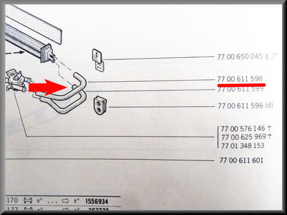 Kachelslang – Renault 12 – Renault 15 - OEM 7700611598